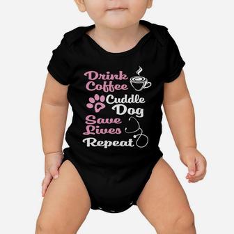 Nurse Dog Coffee Hoodie Cute Paw Print For A Nurse Dog Mom Baby Onesie | Crazezy