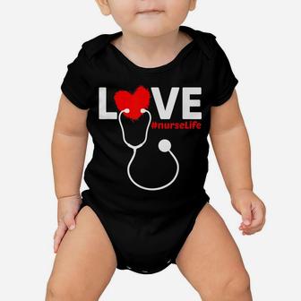 Nurse Life Rn Lpn Cna Healthcare Heart Funny Mothers Day Baby Onesie | Crazezy AU