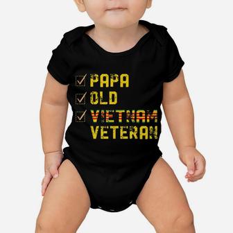 Papa Old Vietnam Veteran S Gifts For Father's Day Baby Onesie | Crazezy UK