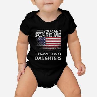 Patriotic Two Daughters Gifts Funny Mom And Dad 2 Daughter Baby Onesie | Crazezy AU