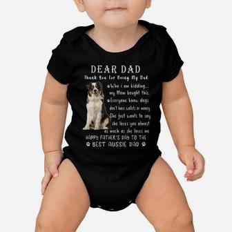 Pet Dog Australian Shepherd Lovers - Fathers Day Aussie Dad Baby Onesie | Crazezy UK