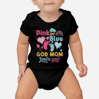 Pink Or Blue God Mom Loves You Gender Reveal Baby Shower Baby Onesie | Crazezy AU
