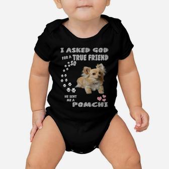 Pomahuahua Dog Mom, Chimeranian Dad Chi Pom Pun, Cute Pomchi Baby Onesie | Crazezy AU