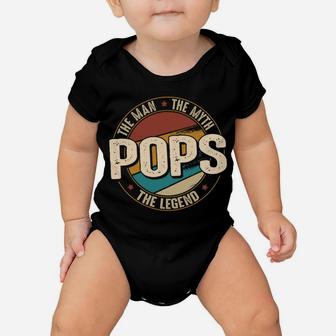 Pops Man Myth Legend Funny Fathers Day Pops Baby Onesie | Crazezy