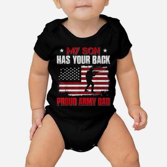 Proud Army Dad Shirt My Son Has Your Back Proud Army Dad Baby Onesie | Crazezy DE