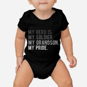 Proud Army Grandpa Grandma Shirt Grandson Soldier Hero Tee Baby Onesie | Crazezy