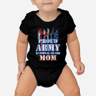 Proud Army National Guard Mom Usa Flag Shirt Mothers Day Baby Onesie | Crazezy