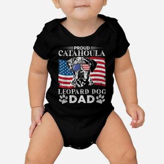Proud Catahoula Leopard Dog Dad American Flag Patriotic Dog Baby Onesie | Crazezy DE