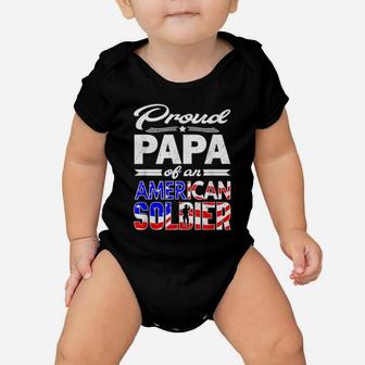 Proud Papa Of A Soldier Shirt - Army Grandpa Tshirt Gift Tee Baby Onesie | Crazezy