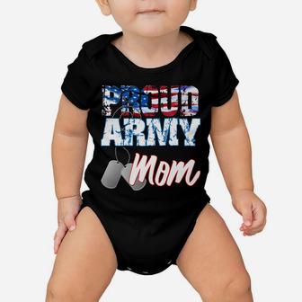 Proud Patriotic Usa Army Mom Usa Flag Military Mothers Day Baby Onesie | Crazezy CA