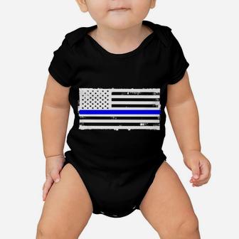 Proud State Trooper Mom Mother Thin Blue Line American Flag Baby Onesie | Crazezy UK