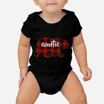 Red Plaid Auntie Buffalo Matching Family Pajama Christmas Baby Onesie | Crazezy CA