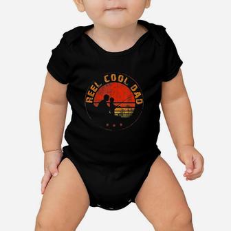 Reel Cool Dad Fishing Daddy Vintage Baby Onesie | Crazezy