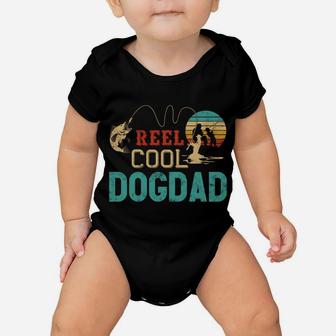 Reel Cool Dog Dad Vintage Funny Fishing Rod Gifts For Dogdad Baby Onesie | Crazezy