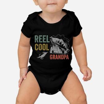 Reel Cool Grandpa Fishing Gift Funny Baby Onesie | Crazezy AU