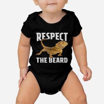 Respect The Beard Bearded Dragon Dad Mom Baby Onesie | Crazezy AU