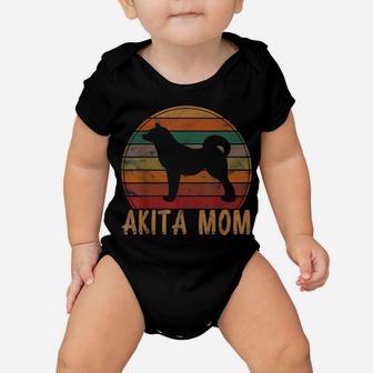 Retro Akita Mom Gift Akita Dog Owner Mother Pet Mama Baby Onesie | Crazezy DE