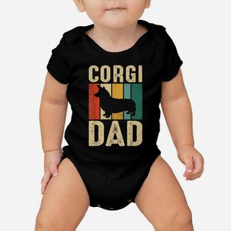 Retro Corgi Dad Dog Owner Pet Lover Welsh Corgi Father Baby Onesie | Crazezy CA