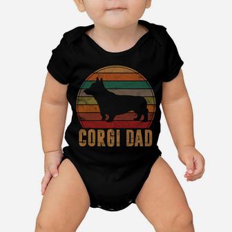 Retro Corgi Dad Gift Dog Owner Pet Welsh Corgi Father Baby Onesie | Crazezy