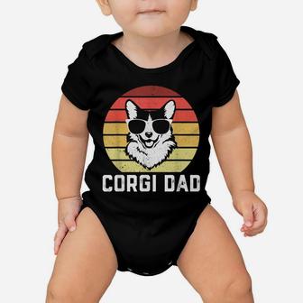 Retro Corgi Dad Shirt Funny Pembroke Welsh Corgi Dog Dad Baby Onesie | Crazezy