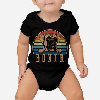 Retro Vintage Boxer Dad Boxed Dog Daddy Baby Onesie | Crazezy CA