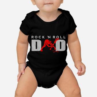 Rock N Roll Dad Fathers Day - Vintage Guitar Player Gift Baby Onesie | Crazezy CA