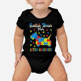 Scottish Terrier For Autism Awareness Parents Dog Mom Baby Onesie - Monsterry