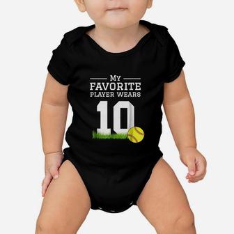 Softball Number 10 Fan Mom Dad Grandma Sister Baby Onesie | Crazezy DE