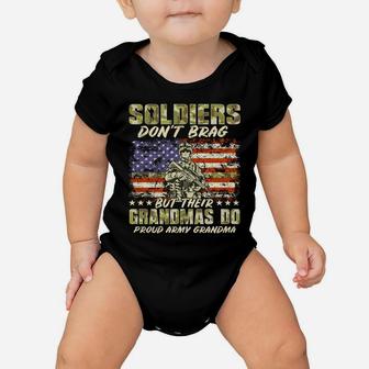 Soldiers Don't Brag Proud Army Grandma Military Grandmother Sweatshirt Baby Onesie | Crazezy UK