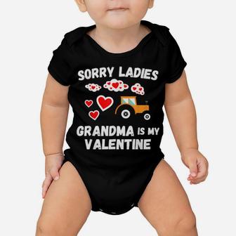 Sorry Ladies Grandma Is My Valentine Day Boys Tractor Baby Onesie - Monsterry UK