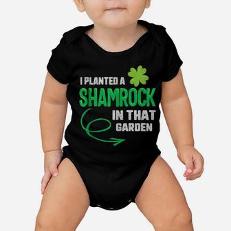 St Patricks Pregnancy Announcement I Planted Shamrock Father Baby Onesie - Monsterry