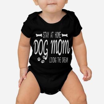 Stay At Home Dog Mom Paw Print Animal Dog Lover Gifts Baby Onesie | Crazezy UK