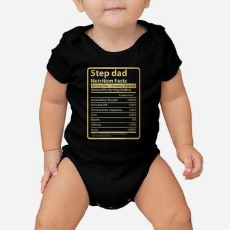 Step Dad Nutrition Facts Day Gift For Step Dad Baby Onesie | Crazezy