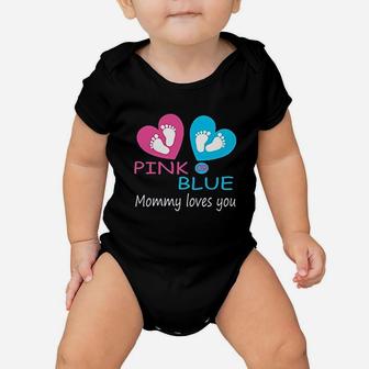 T Pink Or Blue Mommy Love Gender Reveal Shower Baby Onesie | Crazezy CA
