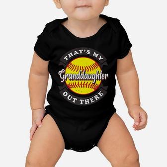 That's My Granddaughter Out There Softball Grandma Grandpa Baby Onesie | Crazezy AU