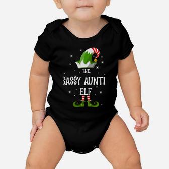 The Sassy Auntie Elf Family Matching Group Christmas Baby Onesie | Crazezy CA