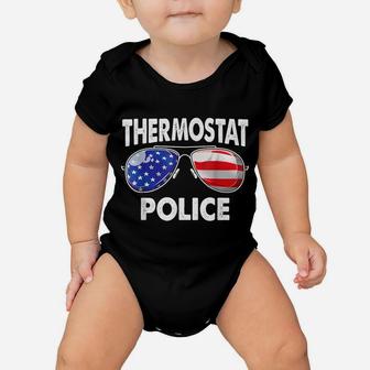 Thermostat Police T Shirt Usa Flag Sunglasses Fathers Day Baby Onesie | Crazezy CA