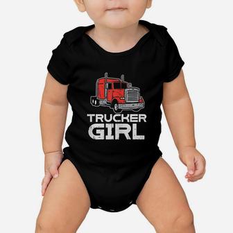 Trucker Girl Trucking Semi Truck Driver Wife Mom Women Gift Baby Onesie | Crazezy DE