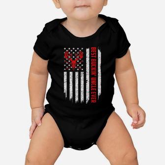 Usa Flag Best Buckin' Uncle Ever Deer Hunting Fathers Day Baby Onesie | Crazezy UK