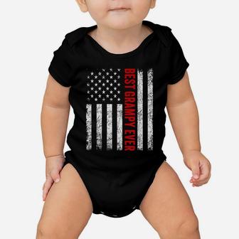 Vintage Best Grampy Ever American Flag Father's Day Gifts Baby Onesie | Crazezy