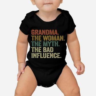Vintage Cool Funny Grandma Woman Myth Bad Influence Baby Onesie | Crazezy