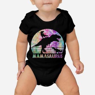 Vintage Retro 2 Kids Mamasaurus Sunset Funny Gift For Mother Baby Onesie | Crazezy CA