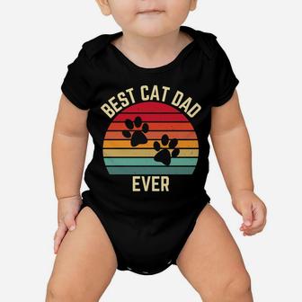 Vintage Retro Sunset Best Cat Dad Ever Kitten Lovers Gift Baby Onesie | Crazezy CA