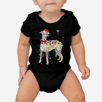 Whippet Dog Christmas Light Xmas Mom Dad Gifts Sweatshirt Baby Onesie | Crazezy