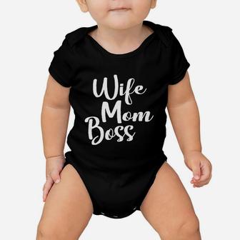 Wife Mom Boss Mom Life Mother Baby Onesie | Crazezy CA