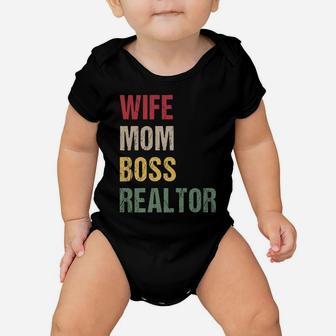 Wife Mom Boss Realtor Baby Onesie | Crazezy CA
