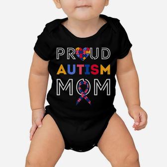Womens Autism Awareness Family Matching Apparel Proud Mom Baby Onesie | Crazezy