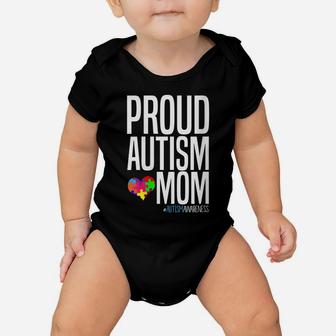 Womens Autism Awareness Month Proud Autism Mom Baby Onesie | Crazezy DE
