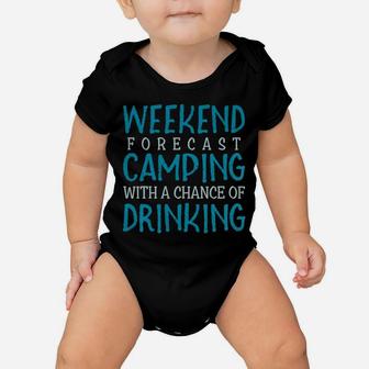 Womens Camping T-Shirts For Women Funny Mom Gift Weekend Forecast Baby Onesie | Crazezy AU