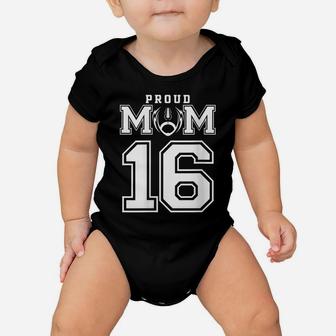 Womens Custom Proud Football Mom Number 16 Personalized For Women Baby Onesie | Crazezy CA
